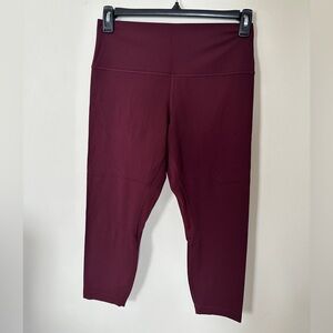 Lululemon Align crop 23” leggings Garnet size 12